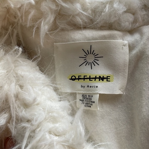 Offline Aerie NEW Sherpa Fluffy Cozy Teddy Vest Small Oversized - Picture 5 of 6